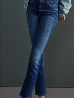 MOTHER Mid Rise Dazzler Ankle Jeans - Dark Blue